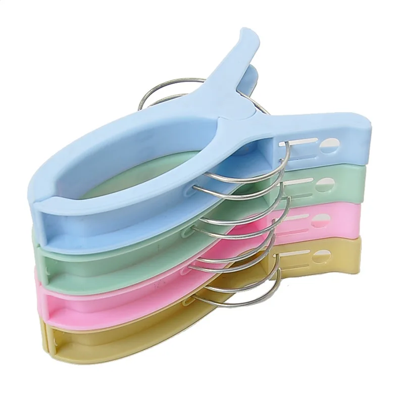 Plastic Color Clothes Pegs Beach Towel Clamp Laundry Clothes Pins Large Size Drying Retaining Clip Organization clothes rack