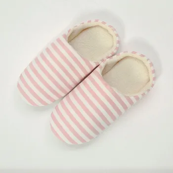 

Women Shoes Slipper Men Warm Striped Slipper Indoors Anti-slip Winter House Shoes Indoor&Outdoor Slip-on Flat Warm Shoes