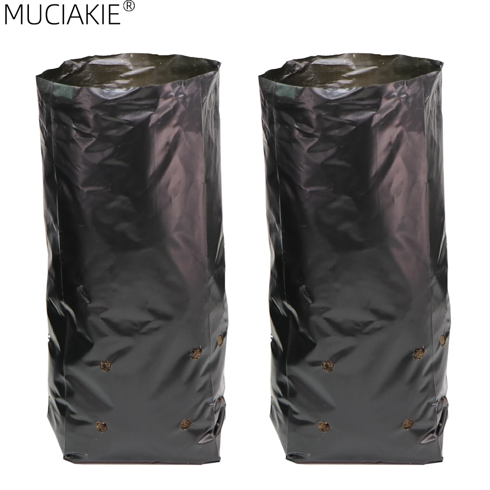 MUCIAKIE PE Plastic Nursery Black Grow Bags Breathable Environmental Permeable Seedling Cultivation Transplanting Pots Anti-UV 2