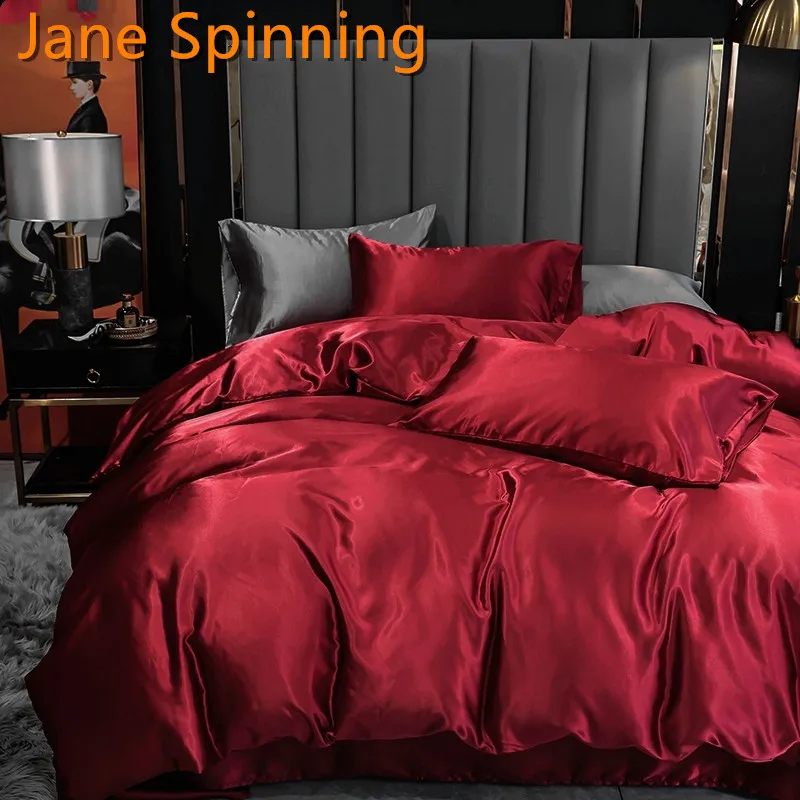 Шелковое Одеяло роскошный комплект постельного белья черный Королевский размер