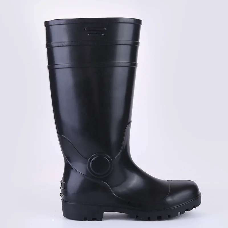 

Wholesale PVC Rain Boots Black And White with Pattern Boots Anti-slip Woking Boots Rainy Season Construction Waterproof Anti-s