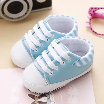 

Baby Shoes Newborn Girl Boy Soft Sole Crib First Walkers Toddler Canvas Sneaker Prewalker 0-18M