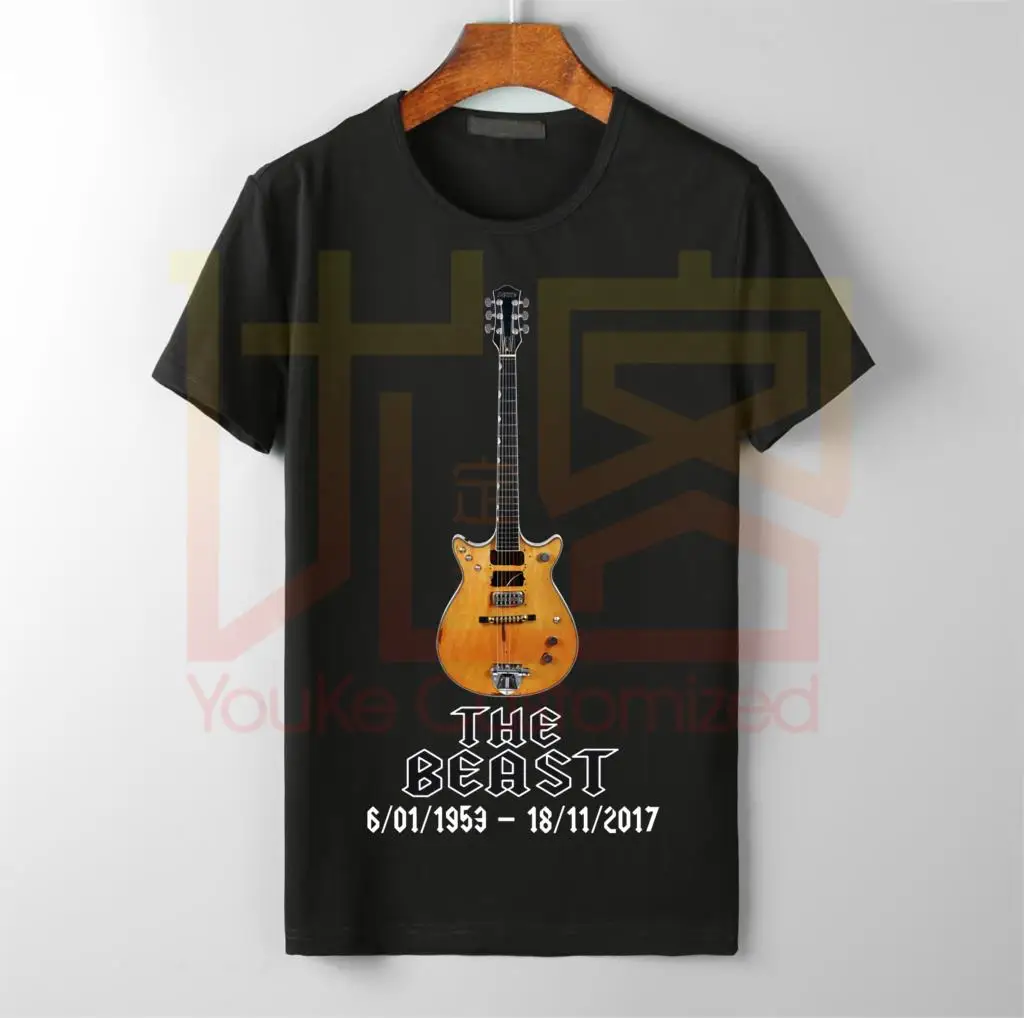Acdc malcolm young tribute футболка зверь gretsch Футболка Мужская Горячая Распродажа 100% хлопок