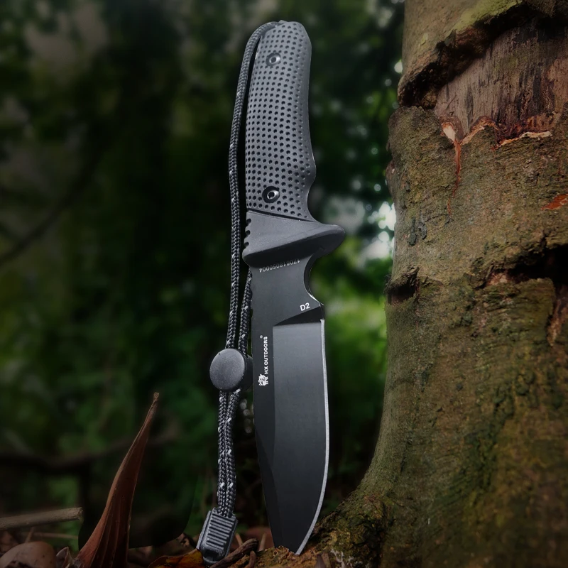HX outdoor 58 60 HRC D2 Клинок Расширенная резиновая ручка охотничий фиксированный нож для