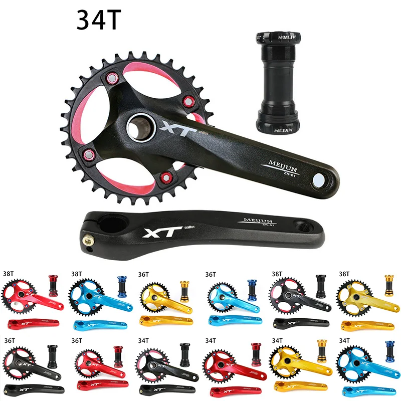 MEIJUN MTB велосипед горный велосипед цепь 34 T-38 T W/Нижний Кронштейн Cranks набор