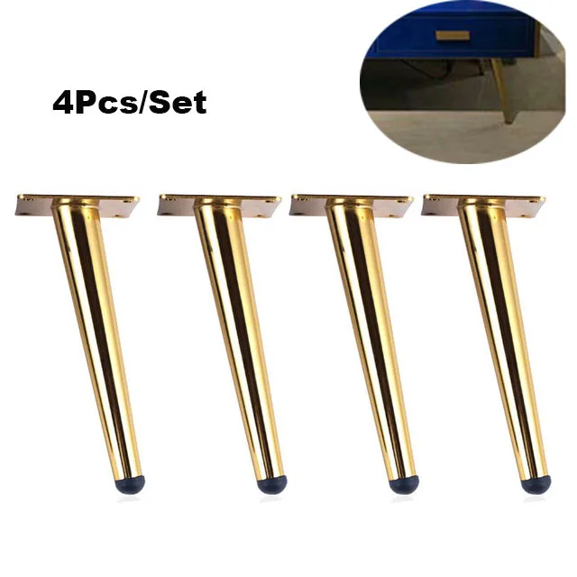 

4pcs stainless steel Furniture Legs 25cm Tables Cabinets feet Sofa Bed TV Cabinet foot With mounting screws golden oblique feet
