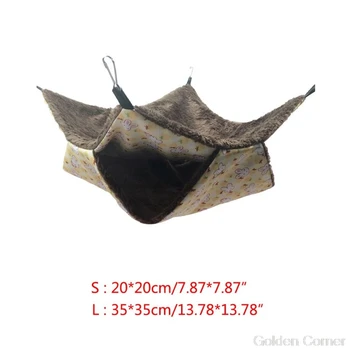 

Pets Birds Hamster Hanging Bed Double Layer Mouse Squirrel Warm Nest Small Animals Squirrel Cotton Hammock Beds Nesters S25 20