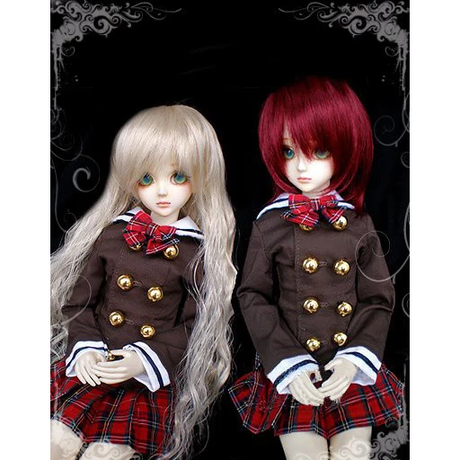 [Wamami] 288# коричневая школьная форма/костюм для 1/4 MSD 1/3 SD DZ BJD Dollfie - Цвет: Red Plaid