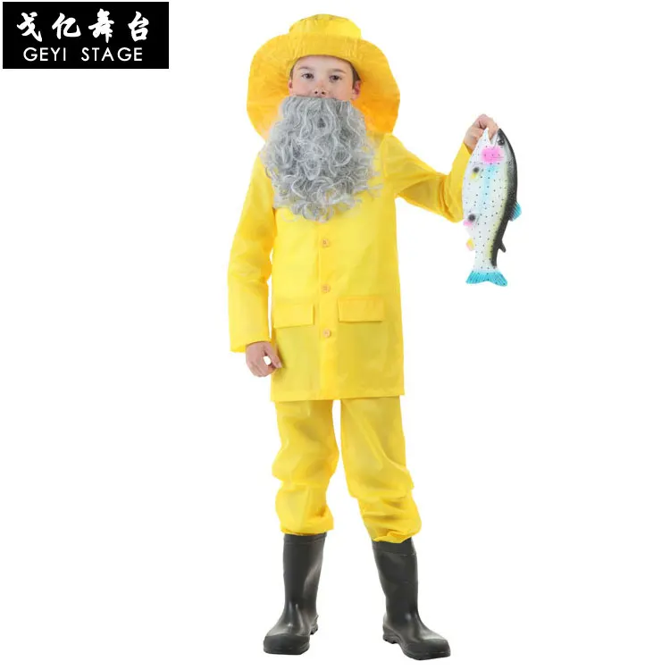 Halloween Cosplay Fishing Clothing Quick Dry Bright Yellow Raincoat Fishing  Shirts Adult Kids Fisherman Costume For Party - Cosplay Costumes -  AliExpress