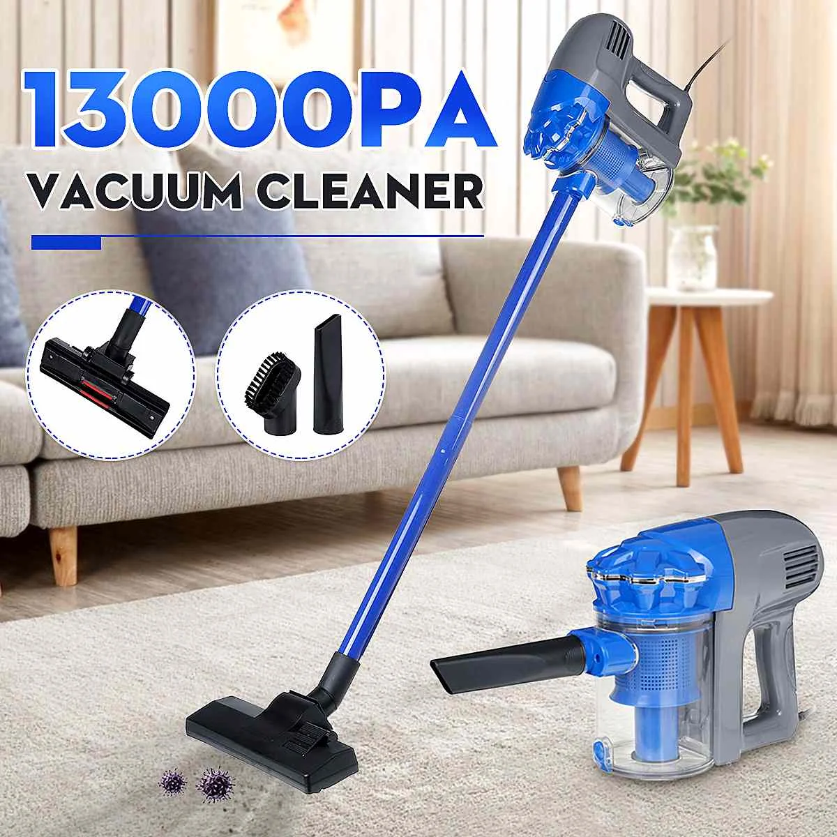 US $54.26 2IN1 Handheld Vacuum Cleaner Pusher Vacuums700W 13000PA Strong Suction Dust Collector Mite Killer Home Office Cleaning Tools
