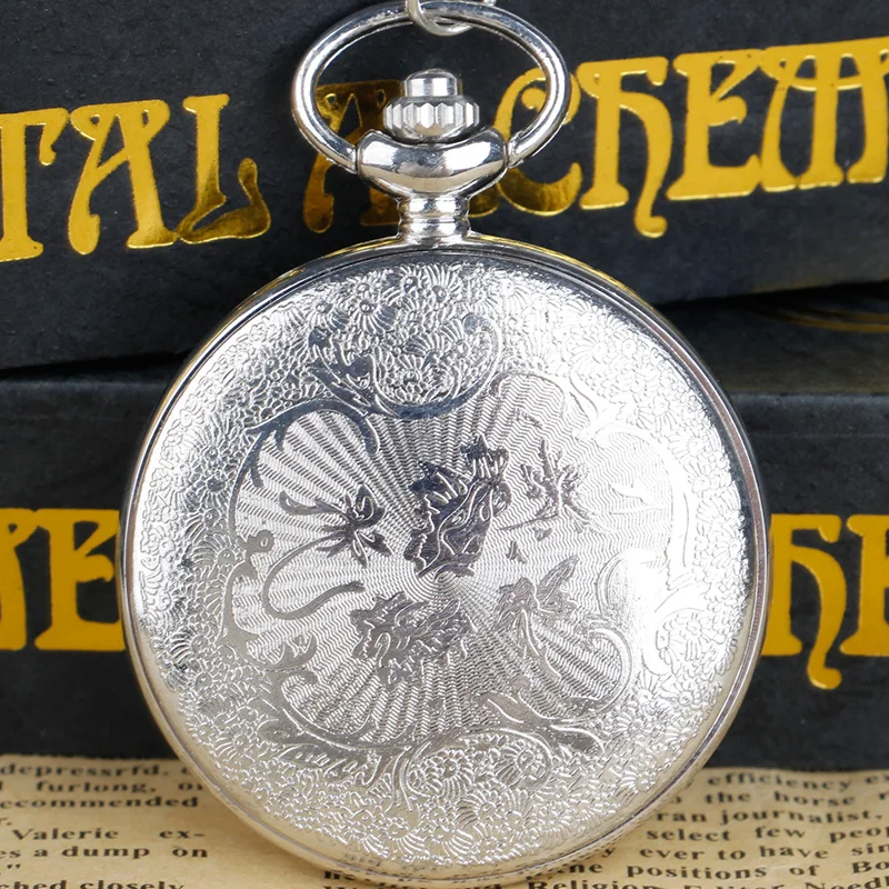 Silver Gold Hollow Running Horse Quartz Pocket Watch Necklace Men Women Gifts With Fob Chain