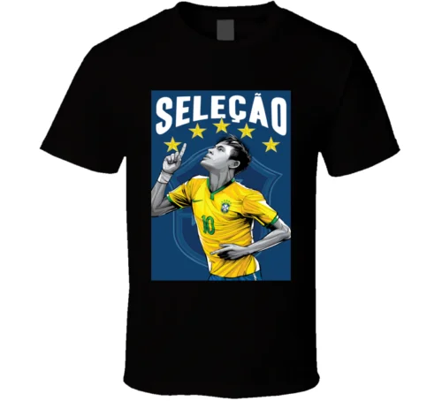 SELECAO NEYMAR JR T SHIRT BRAZIL BARCA RONALDO MESSI FOOTBALL SOCCER JUNINHO TEE Cool Casual pride t shirt men Unisex |