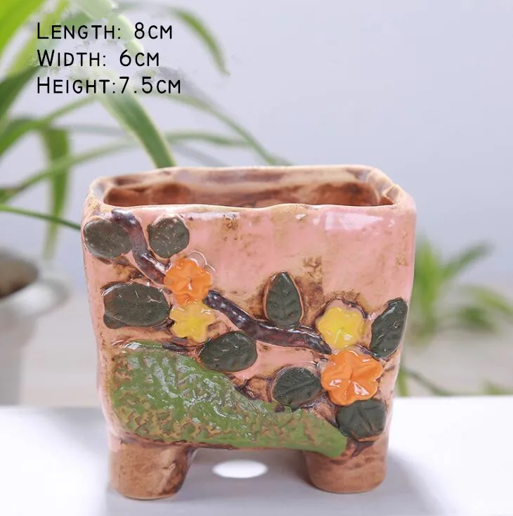 Светло-серый Садоводство корейский мясистый Мини милый цветочный горшок цвет ручная роспись мякоть горшок - Цвет: Светло-серый