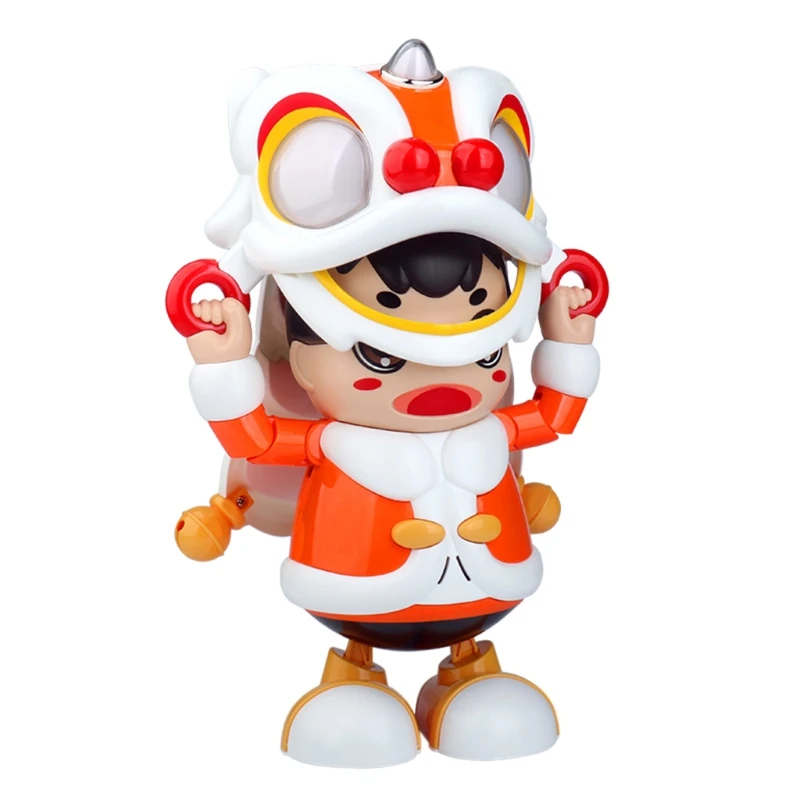 Plastic Electric Lion Dance Toy for Kids Dancing Relieve Stress Swing Arms Supplies Realistic Funny Toy New Year Doll trend