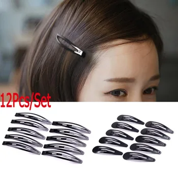 

12pcs/Pack Black Tone Snap Hair Clips 45/60mm Craft Bow Handmade DIY Hair Accessories for Girl Hairgrip Hairpin