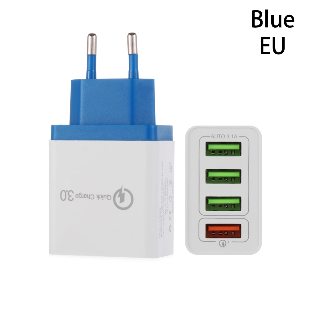 Полезное многофункциональное настенное зарядное устройство с 4 портами usb-хаб QC3.0 Быстрая Зарядка адаптер питания зарядное устройство для телефона с вилкой Стандарта США и ЕС