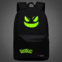 Светящийся рюкзак с принтом Pokemon Go, рюкзак для ноутбука, дорожная школьная сумка, нейлоновый рюкзак для студентов, светится в темноте