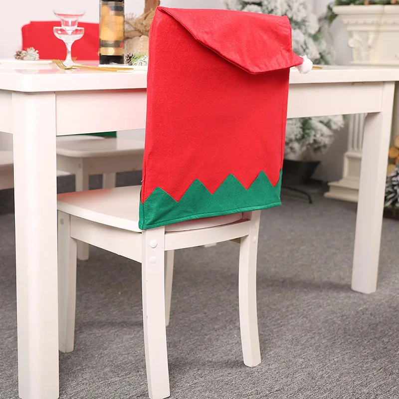 

63*47cm Christmas Chair Back Cover Dinner Dining Table Elf Big Hat Chair Covers for Christmas Home new year Decor Ornaments