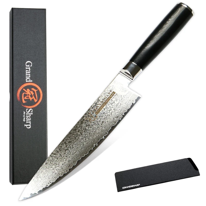 Grandsharp дамасский нож 8 &quotнож шеф повара японский кухонный Дамаск VG10 67 слой острые