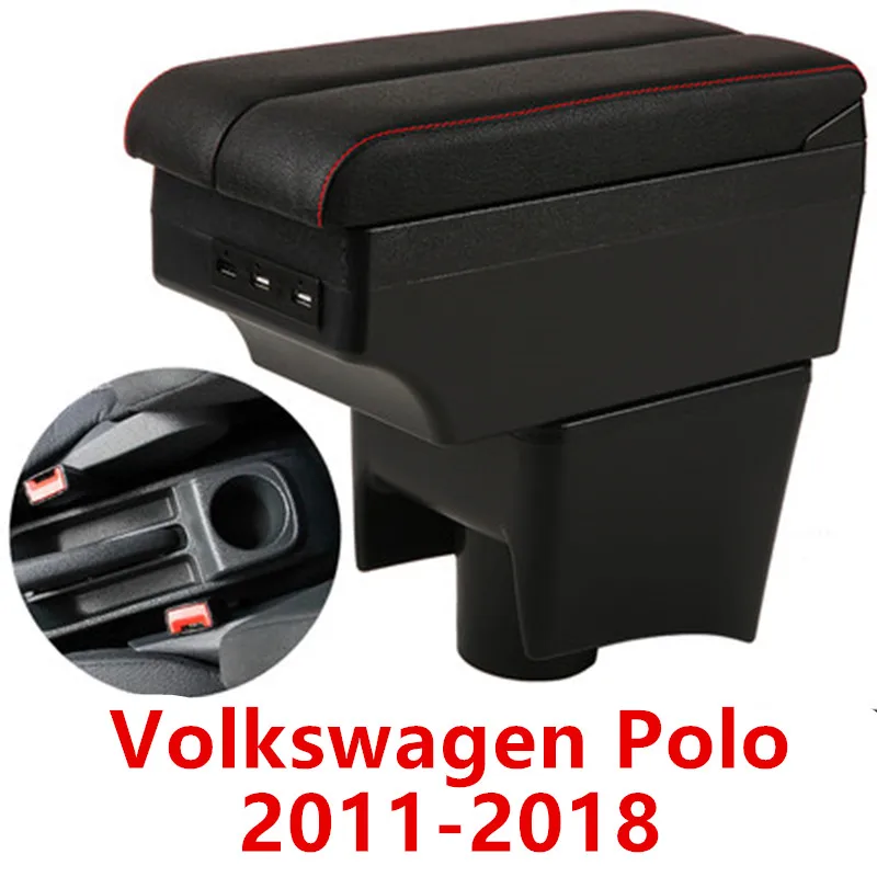 Для VW Защитные чехлы для сидений, сшитые специально для Volkswagen Polo подлокотник автомобиля центральной консоли аксессуаров модификации с USB 2011