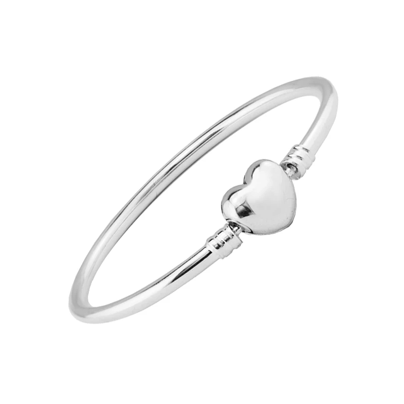 Сердце застежка для браслета подлинные 925 серебряные браслеты для DIY женские модные браслеты для изготовления ювелирных изделий