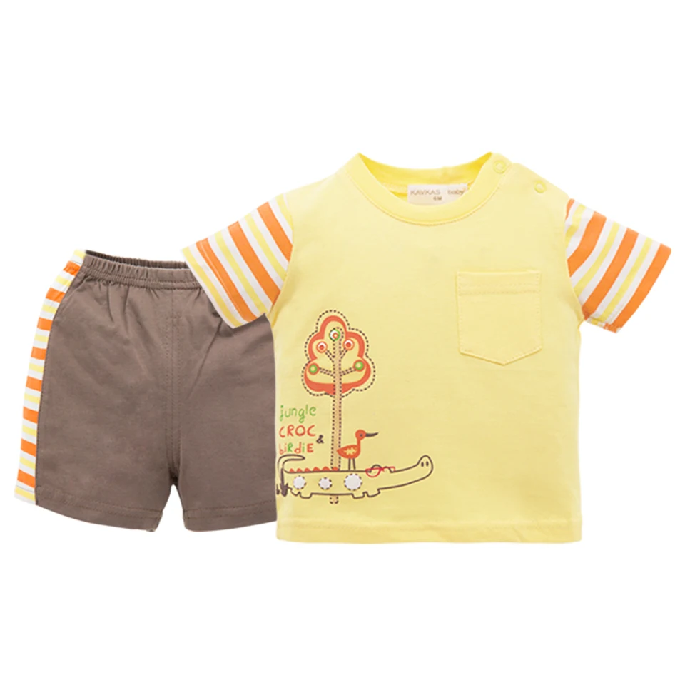 

Honeyzone Baby Clothing Boy Newborn Baby Cartoon Animals Printing 100%Cotton Infant Summer Short Sleeve