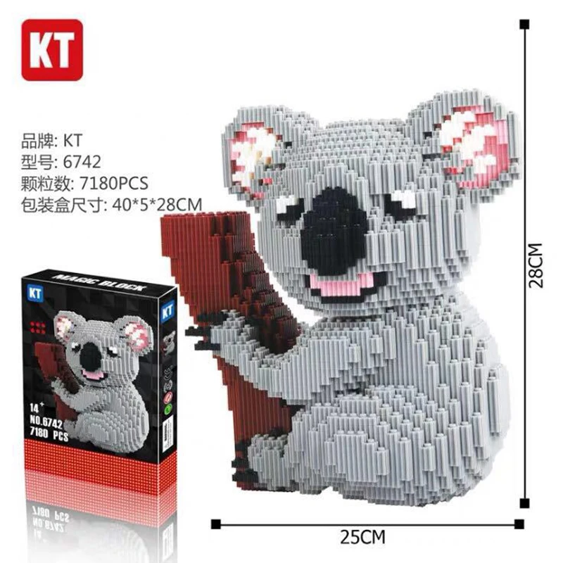 Koala Королевский мультфильм Медведь Мини Алмаз 3D наборы строительных блоков