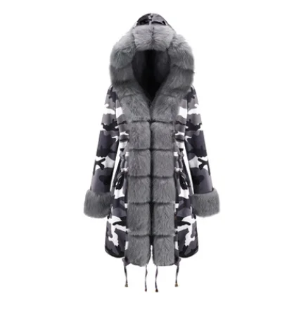 new fashion winter jacket women Imitation fur collar loose long parkas big fur outerwear - Цвет: Style 2