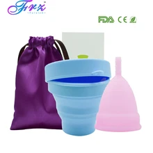 1pcs Menstrual Cup and 1pcs Sterilizer Cup Sterilizing Collapsible Cups to Clean Copa Menstrual Recyclable Foldable Cup