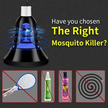 

WENNI Electric Bug Zapper Mosquito Killer LED Lamp 220V E27 Mata Mosquito LED Light Bulb UV Insect Killer USB Anti Fly Lamp 5V