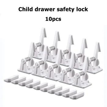 10pcs Creative baby safety Lock Plastic Drawer Door Toilet Cabinet Cupboard Safety Locks baby protection child newborns 3