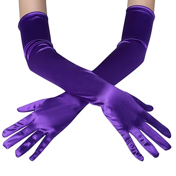 

Women Satin Long Gloves Opera Bridal Evening Party Prom Costume Glove 3FS