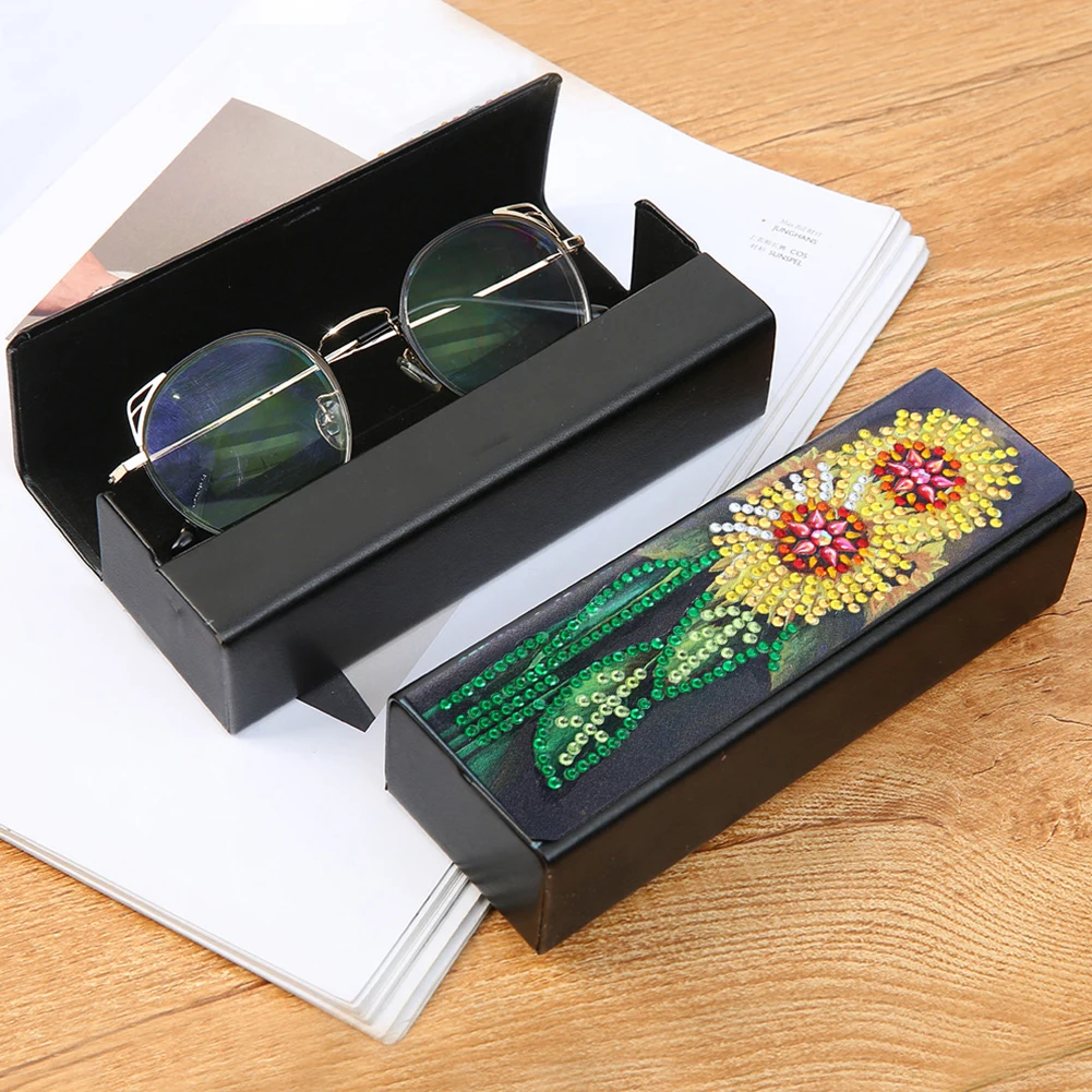 DIY Diamond Painting Glasses Storage Box PU Leather Sunglasses Storage Case Special Shaped Diamond Craft Christmas Gifts diamond painting,diamond painting accessories,diamond painting sealer,diamond painting stickers,diamond painting accessory box