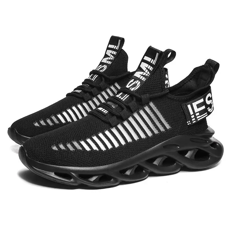 NEWDISCVRY/дышащие мужские кроссовки на плоской подошве; модные уличные мужские кроссовки; Повседневная Удобная мужская обувь; большие размеры - Цвет: Черный