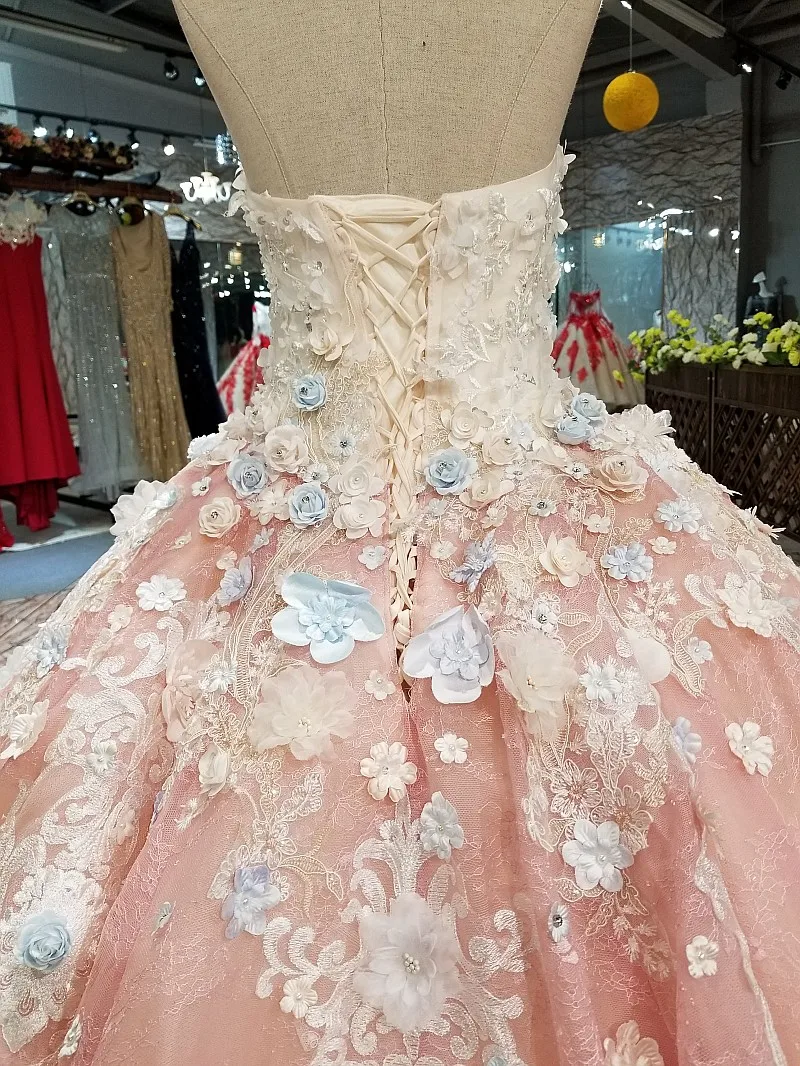 LS12441 розовые пикантные Платье без бретелек Быстрая доставка 3d Цветы без рукавов с открытой спиной вечернее платье 2018 для прекрасной