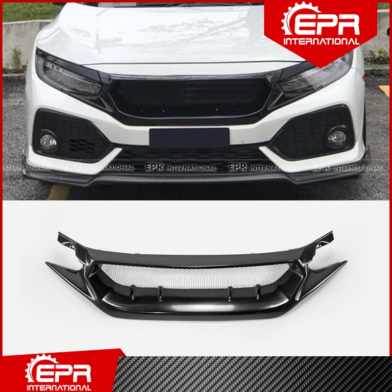 Для Honda Civic 2017 + Тип R FK8 FC1 FK7 JS гоночный стиль стекловолокно передний гриль