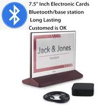

Bluetooth Box 1+1PCS Ink screen electronic conference table card paperless Conference Board card wooden double-sided