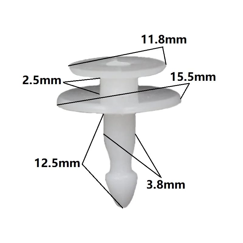 

Auto Fastener Clips White Nylon Retainer Rivet fixed Car Accessories for Peugeot