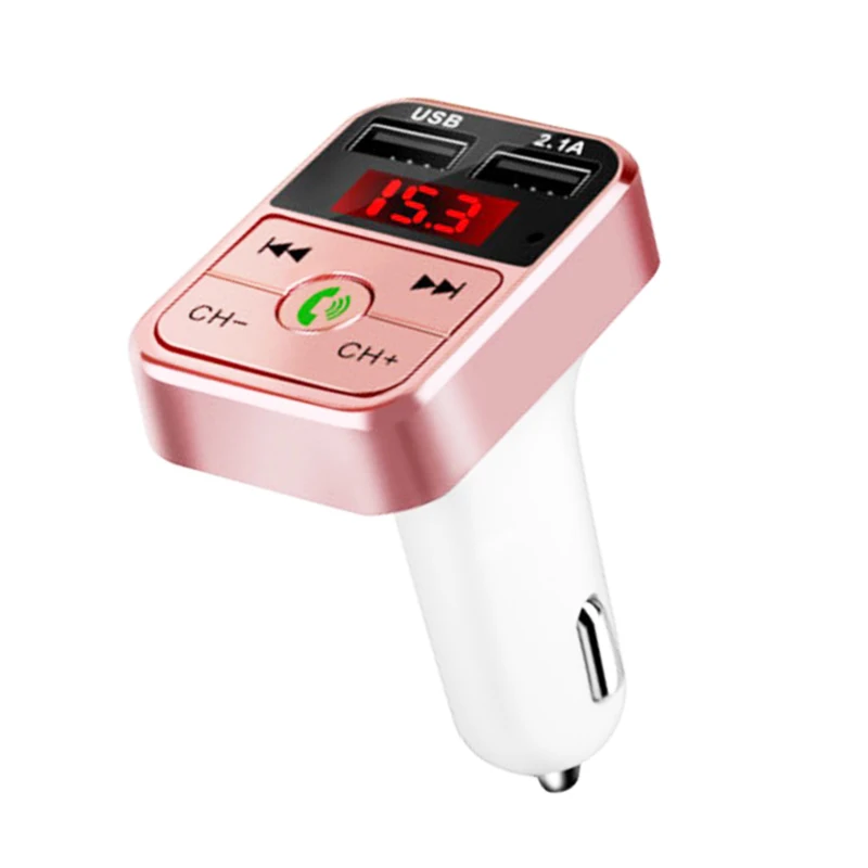 Pink Handsfree беспроводной Bluetooth автомобильный комплект fm-передатчик TF карта lcd MP3-плеер двойной USB 2.1A автомобильное зарядное устройство телефон зарядное устройство Z2 - Название цвета: Pink