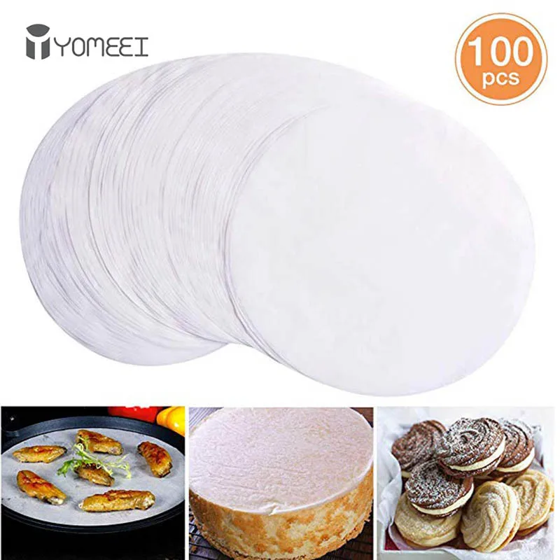 

YOMEEI 100 шт., 6/8/10 дюймов, круглая бумага для барбекю, коврик для барбекю, масло-абсорбция, фотобумага, антипригарные коврики для выпечки, кухонный инструмент