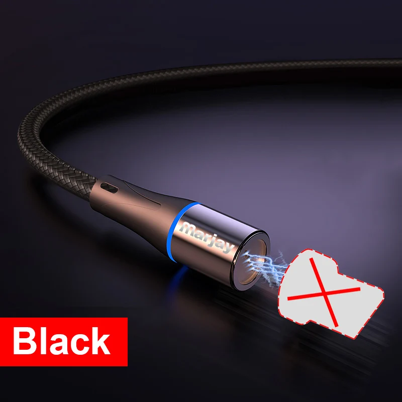 Магнитный Micro USB кабель Marjay 3 м для samsung S7 Xiaomi Redmi Note 5 Pro Android мобильный телефон магнит зарядное устройство провод шнур - Цвет: Only Black Cable