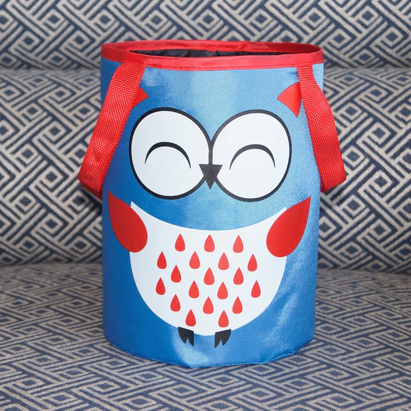 Foldable Car Garbage Bag Trash Can Organizer Storage Box Seat Back Hanging Bag - Цвет: owl