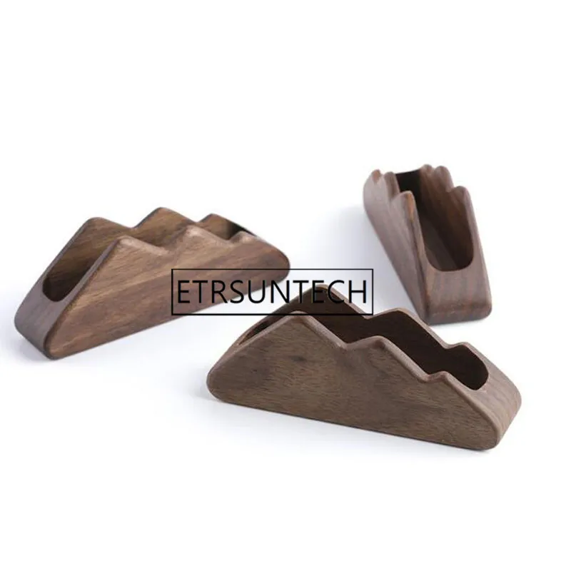 Discount 50pcs  Wooden Business Card Holders Note Holder Display Device Card Stand Holder Office Desk Accessories Organizer 7