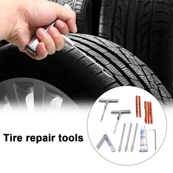 

14PCS Tire Repair Tool Kit Multi-function Metal Tire Drill Knife Portable Tool For Cars Motorcycles Bicycles Tire Repair Tool K