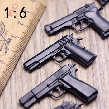 

1:6 Soldiers Pistols Model Ornament Plastic Gun Desert Hawks Walter Browning Military Sandbox Scenes For 12" Action Figure