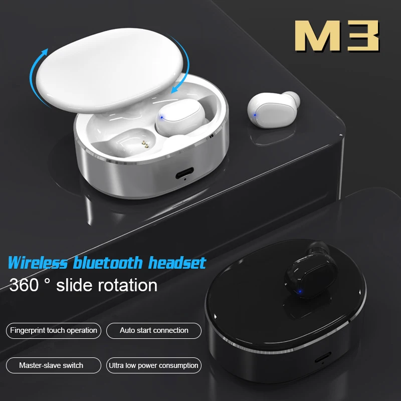 M3 TWS True Stereo беспроводная Bluetooth гарнитура 5 0 водонепроницаемая овальная квадратная