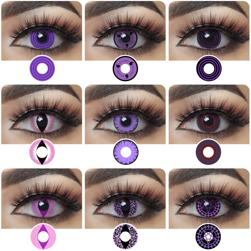 Violet Cosplay Colored Lenses Color Contact Lenses Demon Slayer Cosplay Anime Eye Contacts Purple Lenses Halloween Contact Lens Contact Lenses Aliexpress