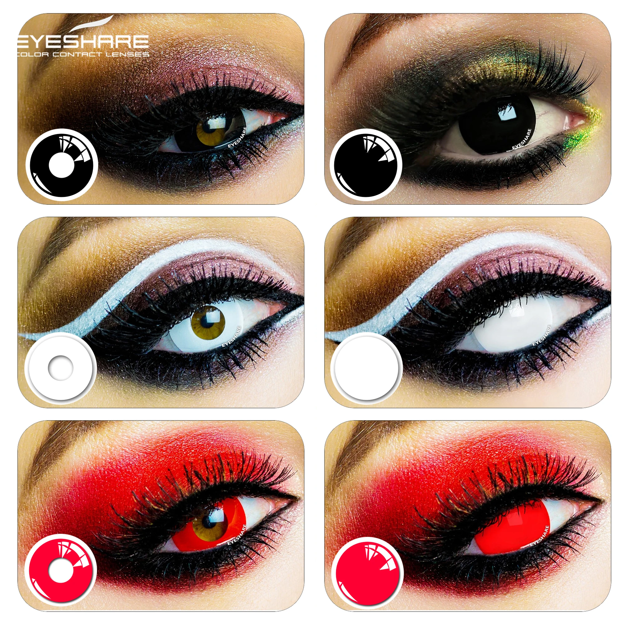 EYESHARE Color Contact Lenses For Eyes Anime Cosplay Colored Blue Red Multicolored Lens Beauty Makeup | Красота и здоровье