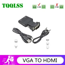 Tqqlss vga para hdmi conversor suporta 1080p resolução adequado para conectar projetor monitor computador portátil dvd lotus raiz