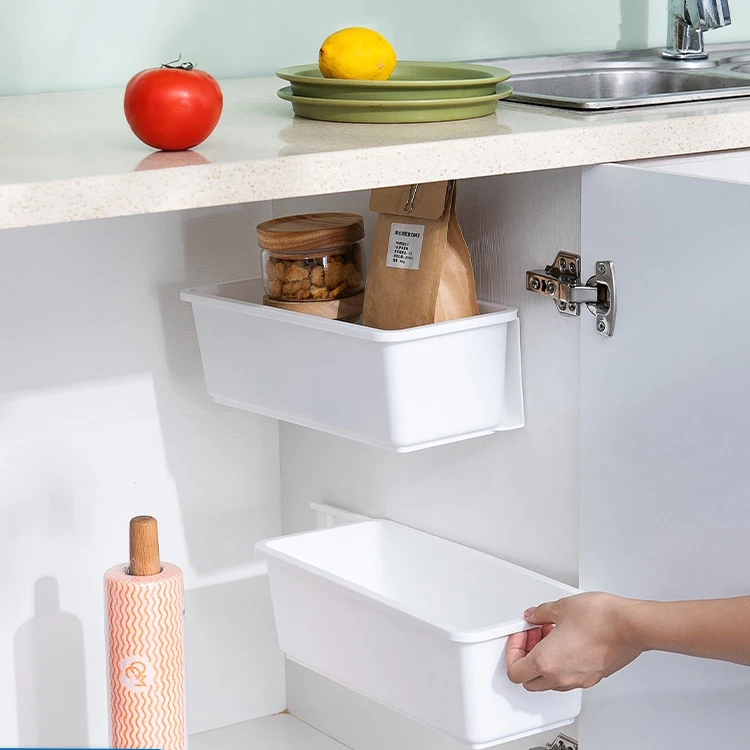 Kitchen Storage Rack Drawer Organizer Under Sink Bathroom Stand Wall-mounted Storage Shelf 1/2Pcs Space Saver Closet Boxes